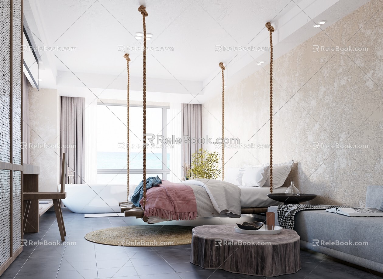 Modern Bedroom Hammock 3d model