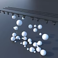 Modern Decorative Track Downlights And Spotlights With Hanging White Spheres