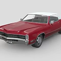 Classic Red Vintage Car With White Top And Retro Front Grille Design