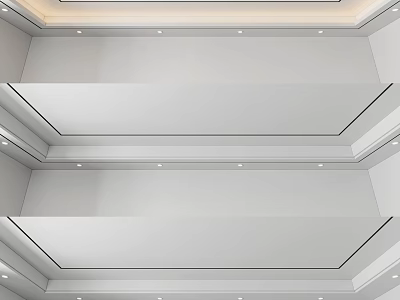 Modern Layered Ceiling Design With Recessed Lighting And Sleek Lines 3d model