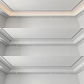 Modern Layered Ceiling Design With Recessed Lighting And Sleek Lines 3d model