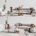 Modern sofa coffee table combination 3d model