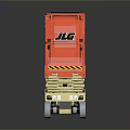 JLG Red Mobile Scissor Lift Aerial Work Platform With Guardrails And Wheels