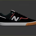 Stylish Black Sneakers With Green And Pink Stripes White Logo Orange Toe And White Sole
