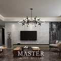 Modern Integrated Living And Dining Interior Design With Marble Finishes And Custom Display Cabinets