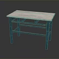 Vintage Wooden Desk With Green Legs And Simple Design For Home Office