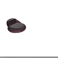 Stylish Round Bed With Woven Frame Dark Mattress And Cushion