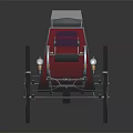 Retro Vintage Car Model Featuring Gray Body Red Accents And Classic Wheels