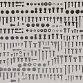 Various Metal Fasteners Including Screws Bolts Nuts and Washers Collection