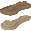 Handcrafted Wooden Decorative Items With Curved Design And Textured Surface