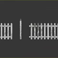 White Wooden Fence with Distressed Finish Two Sections and Single Post on Dark Reflective Surface
