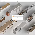 Modern Water Bar Counter Cashier Counter Coffee Bar Counter 3d model