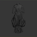 Fashionable Gray Dress Featuring Mid Sleeve Collared Ruffled Layered Skirt Design