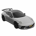Silver Sports Car With Sleek Design Front And Rear Views