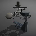 Advanced Surgical Operating Table With Overhead Lights And Medical Instruments