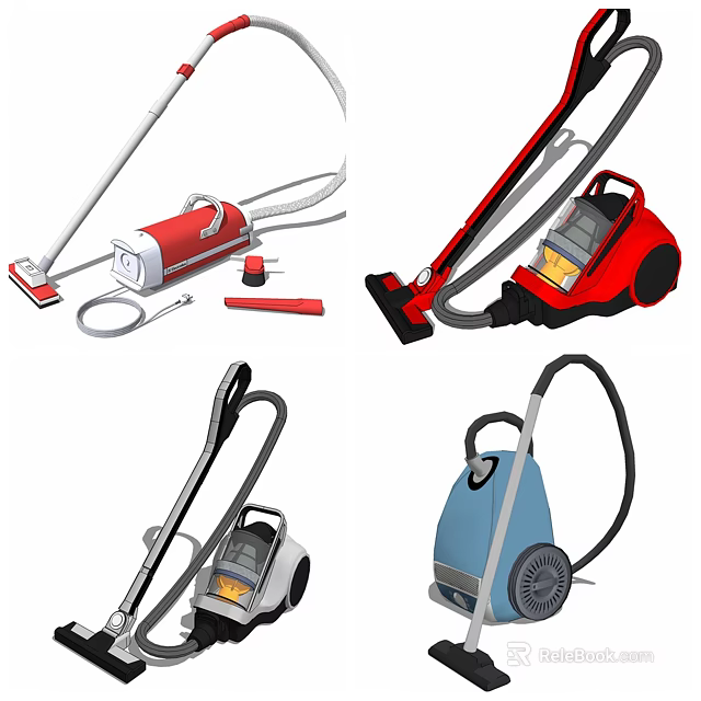 Household Electric Vacuum Cleaners With Various Colors And Designs For Home Use 3d model 