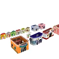 Colorful Miniature Shop Models With Various Storefront Designs And Cute Details