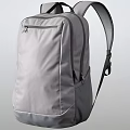 Gray Backpack With Sleek Design Functional Zipper And Comfortable Shoulder Straps 3d model