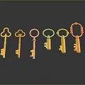 Elegant Gold Key Jewelry Collection With Ornate Design And Decorative Details