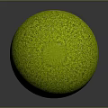 Lush Green Grass Covered Spherical Ball With Detailed Textured Surface On Dark Background 3d model