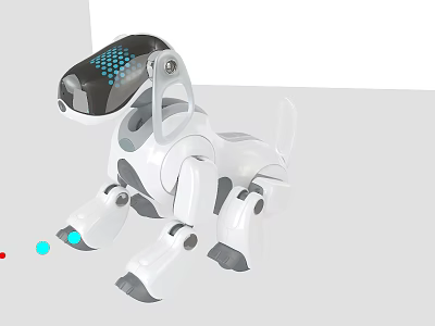 Smart Robot Dog With White And Gray Body And Interactive LED Lights 3d model
