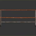 Sturdy Red Wooden Picnic Dining Table Set with Attached Benches and Metal Frame