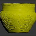 Vintage Ancient Clay Pottery Jar With Intricate Carved Patterns And Weathered Surface