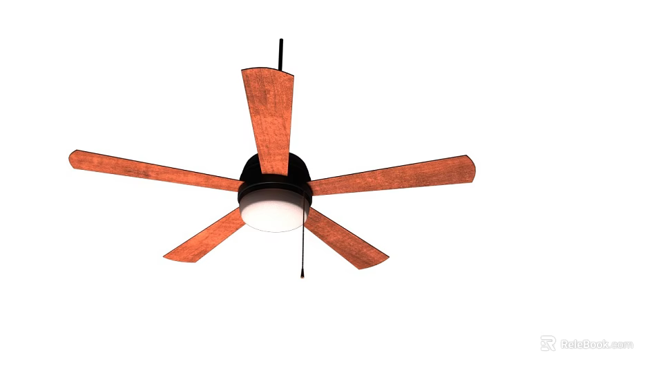 Modern Ceiling Fan With Wooden Blades And Integrated Light Fixture For Home Use 3d model 