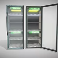 Upright Double Door Glass Display Refrigerator For Commercial Use With Internal Shelves