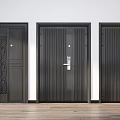 Various Modern Hinged Doors With Different Panel Designs For Home Interior 3d model