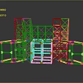 Iron Frame Storage Rack Large Iron Frame Iron Frame House Factory Industrial Iron Frame Iron Ladder Rigid Ladder Work Frame Rigid Frame 3d model