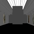 Cultural Center Exhibition Hall Featuring Artworks On White Walls Black Floor And Ceiling Lighting
