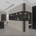 Modern Curved Sideboard Cabinet With Built In LED Light And Large Multifunctional Storage Design