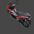 Red and Silver Modern Scooter With Sleek Design And Black Wheels