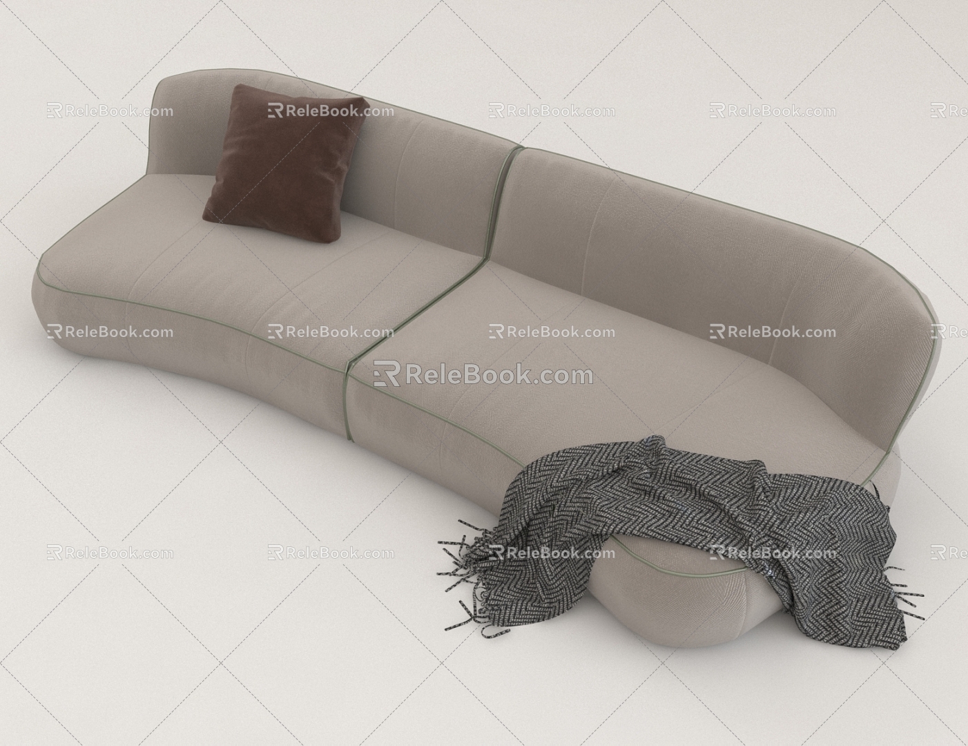 Internet Celebrated Sofa Living Room Rest Leather Sofa Multiplayer Sofa 3d model