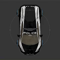Modern Black White Police Functional Vehicle with Red Blue Lights Sleek Design Alloy Wheels