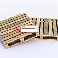 Industrial Equipment Wooden Pallets Stacked With Red Green Markings For Transport Storage