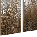 Modern Abstract Triptych Wall Art with Textured Silver Gold Gradient Design 3d model
