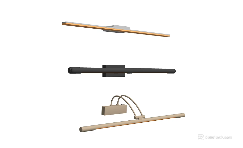 Modern Wall Lights Featuring Sleek Long Strip Design And Various Color Finishes 3d model 