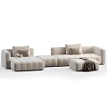 Comfortable Sectional Sofa With Multiple Color Options Soft Pillows And Cozy Throws 3d model