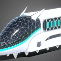 Futuristic High Speed Train With Sleek Aerodynamic Design White Black Exterior And Blue Lights