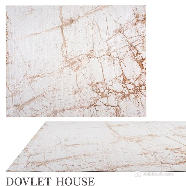 Cracked Texture White Brown Square Rug For Living Room Home Decor 3d model 