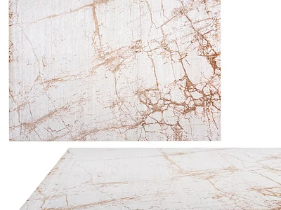 Cracked Texture White Brown Square Rug For Living Room Home Decor 3d model