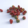 Fresh Ripe Strawberries Scattered on White Background Looking Juicy and Delicious