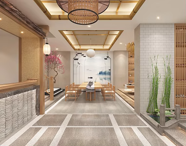 Tea Room Hall 3d model