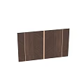 Dark Wooden Decorative Panels With Herringbone Pattern Metal Strips And Symmetrical Design