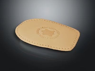Genuine Leather Footwear Insole With Stitched Edges Perforated Details And Star Logo 3d model