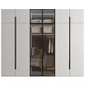 Modern Wardrobe Interior Design With Glass Doors Hanging Rods And Shelves