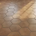 Hexagonal Floor Tiles With Warm Tones And Uniform Arrangement 3d model