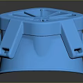 Blue Square Weapon With Grid Structure Handle And Cone Base Design Feature